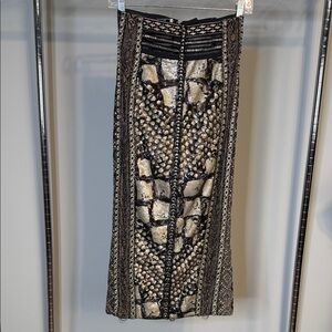 Byron Lars Brown Heavy beaded Pencil Skirt-New-One of a kind